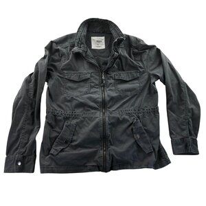 Sonoma Goods For Life Womens Utility Jacket Large Full Zip Shacket Stand Collar